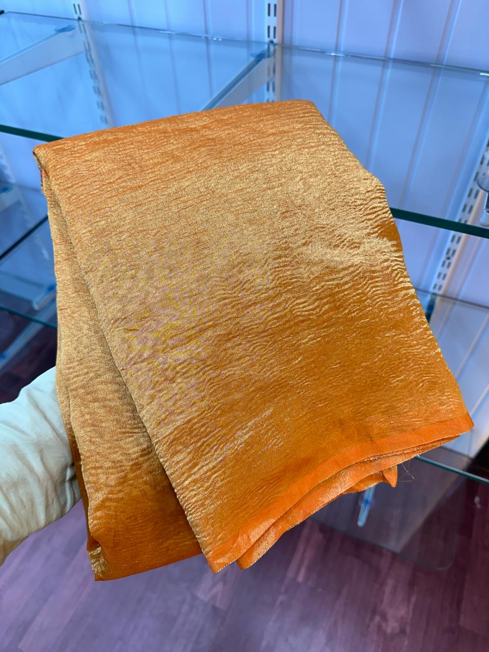 Orange Crush Tissue Silk Banarasi Saree