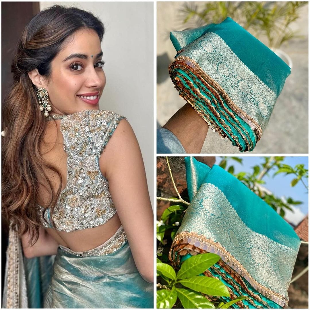 Janhvi Kapoor Inspired Tissue Silk Saree