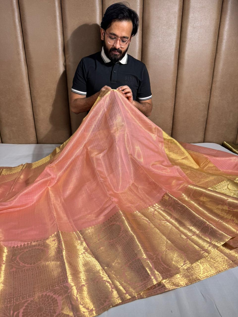 Belal Bhai ki celebrity inspired kota silk saree with rich zari pallu