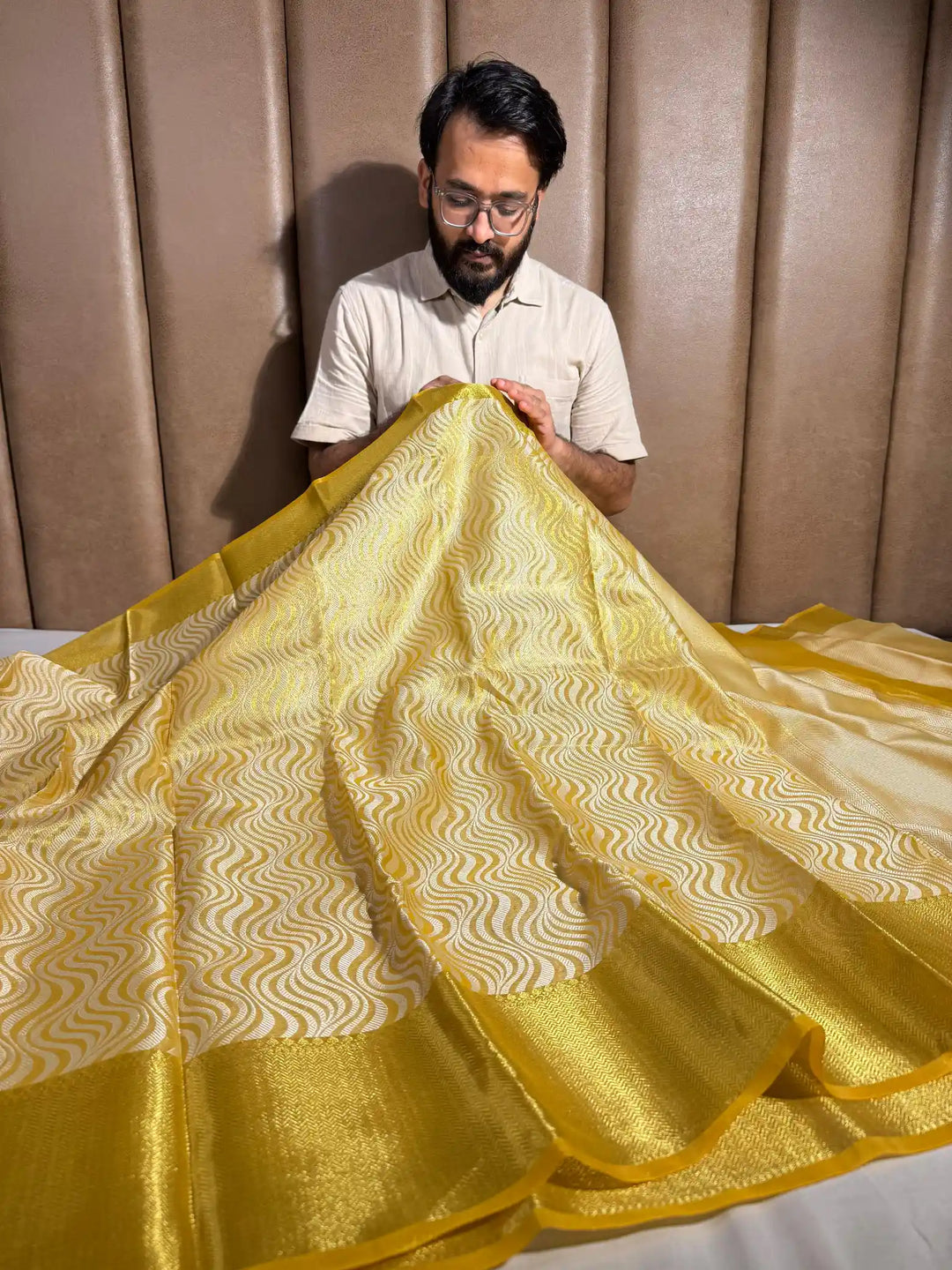 leheriya weave kanjivaram floral tissue saree