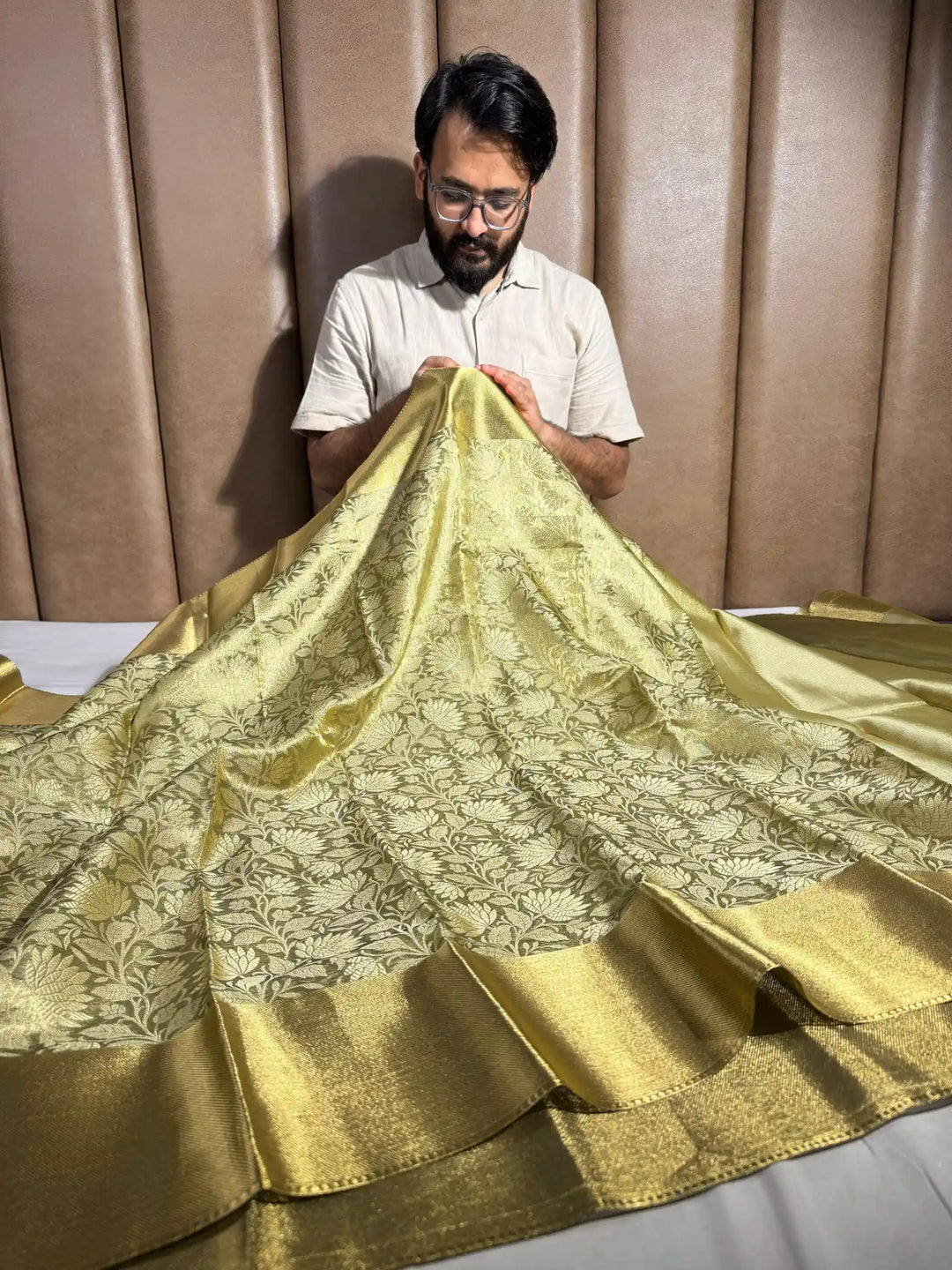 nita maam inspired kanjivaram floral tissue saree