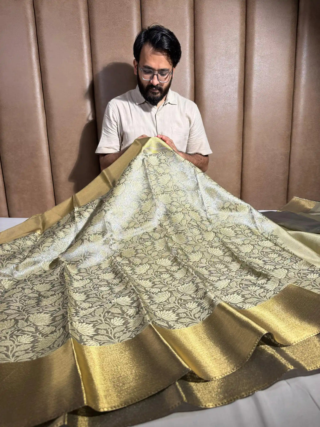 nita maam inspired kanjivaram floral tissue saree