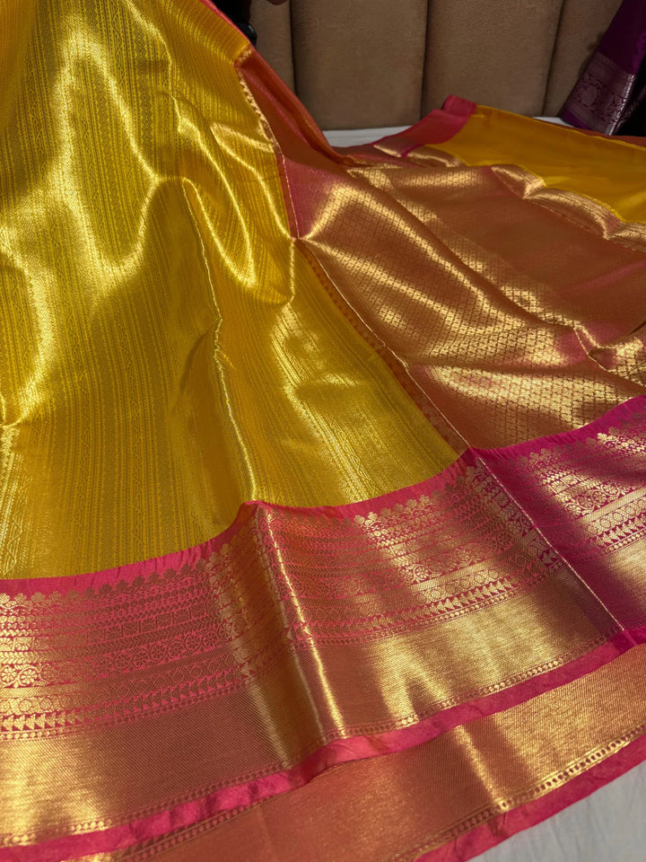 Premium kanjivaram tissue silk saree with rich pallu and blouse