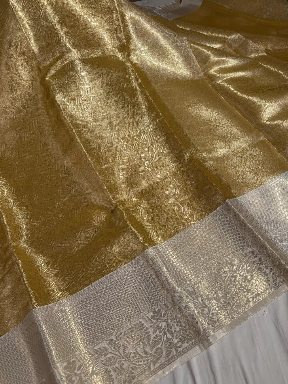 premium tissue silk saree with rich pallu and blouse