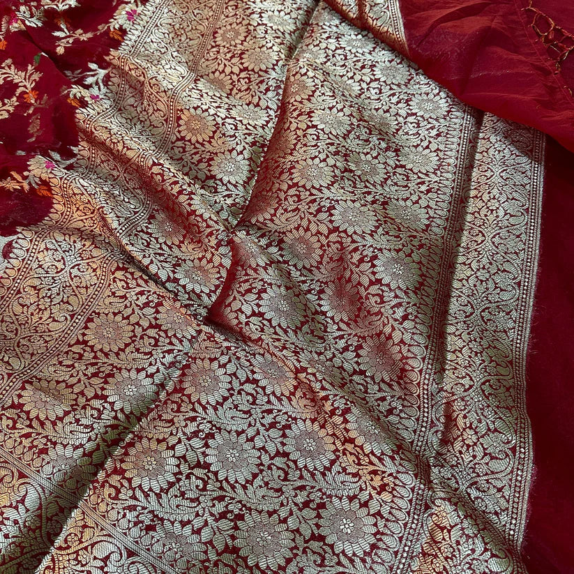 Semi Georgette Silk Banarasi Saree