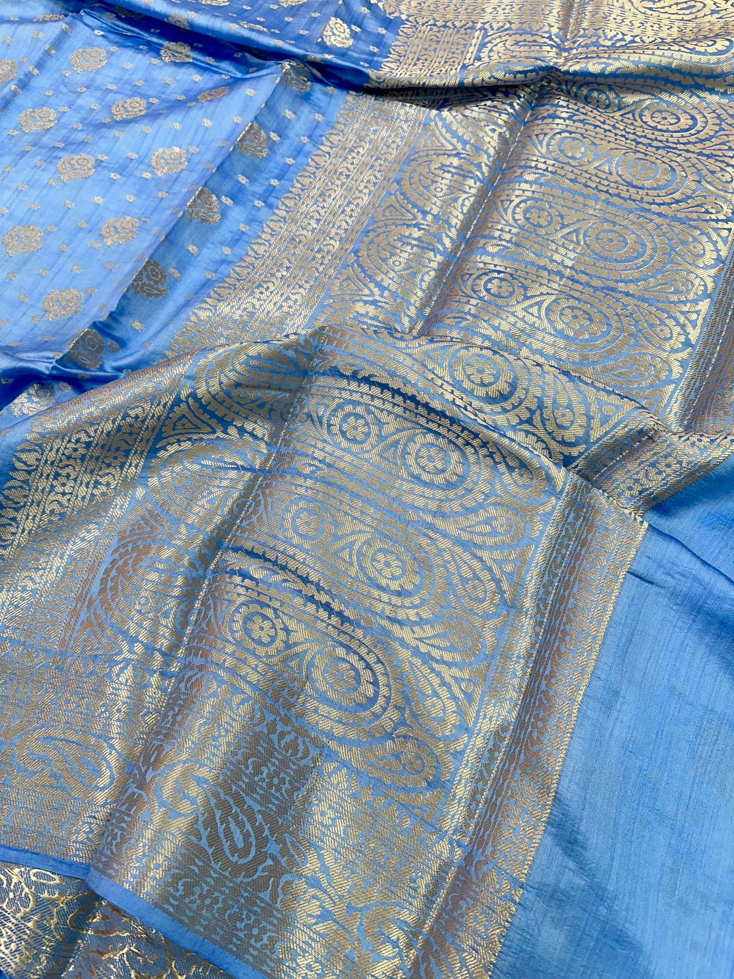 Powder Blue Shade Chiniya Silk Saree