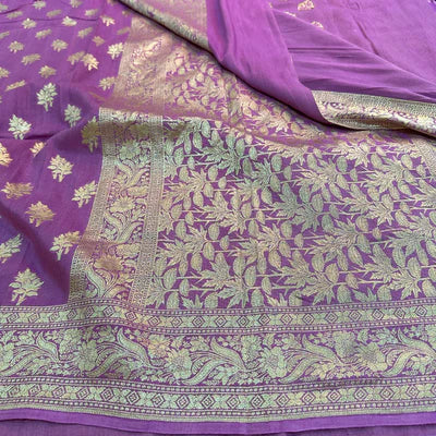 Light Lavender Shade Munga Silk Saree