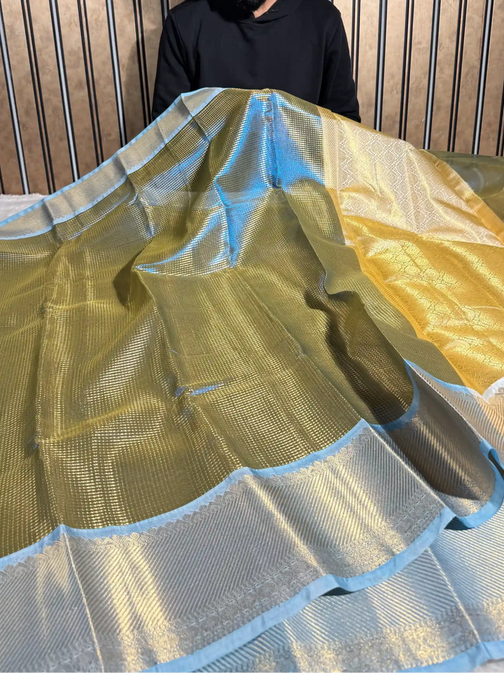 Dual Shaded Metallic Tissue Silk Traditional Banarasi Saree
