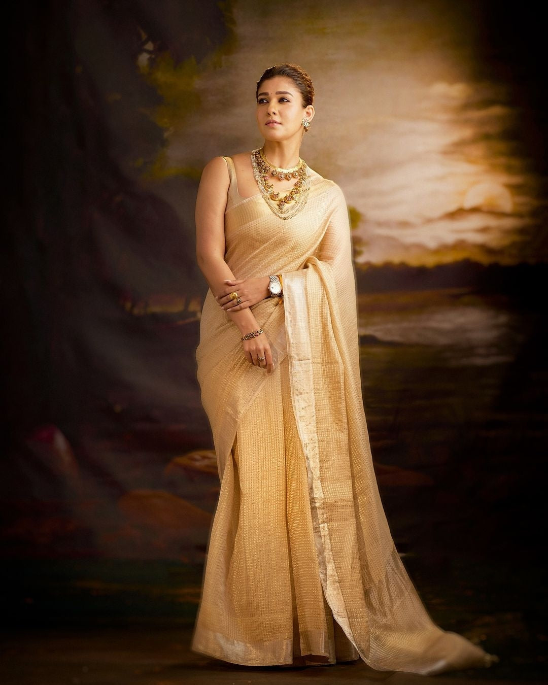 Nayanthra mam inspired Kanjivaram silk double wrapping saree