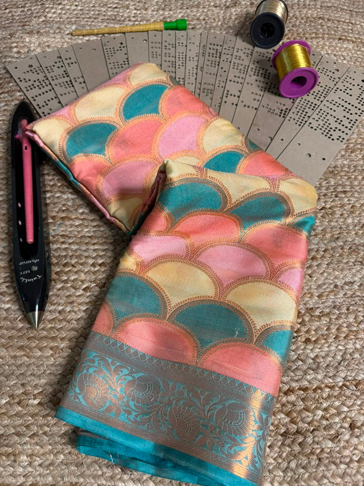 Rangkat Multicoloured Softsilk Banarasi Saree