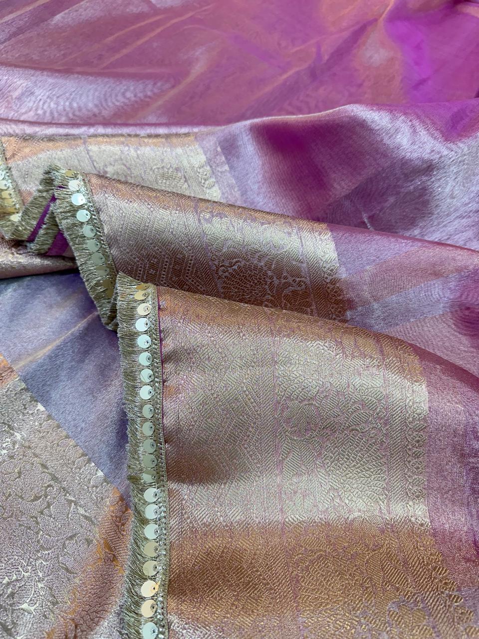 Heeramandi inspired GLASS TISSUE SILK SAREE