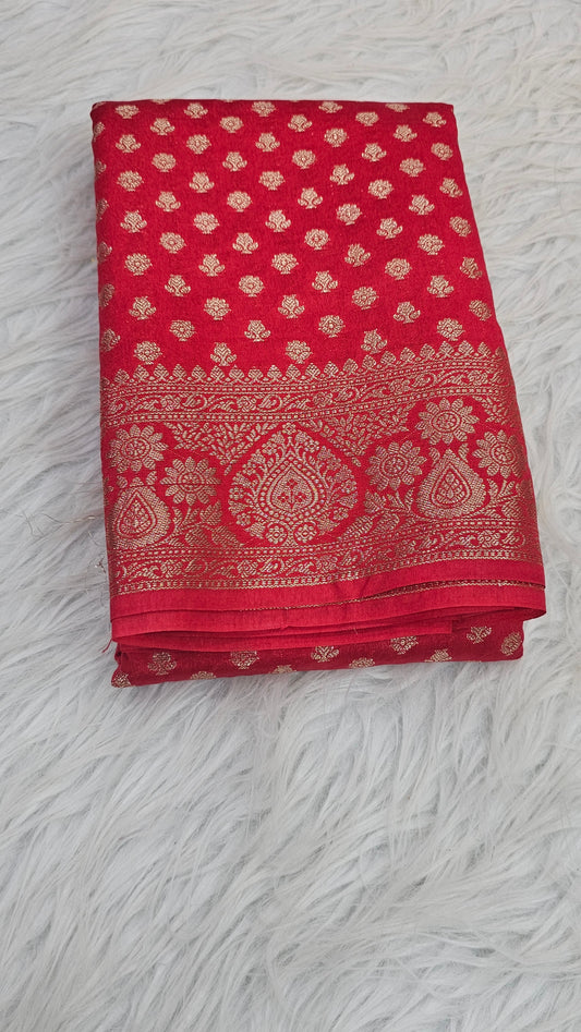 Red Colour Soft Silk Khaddi Buti Silk Saree