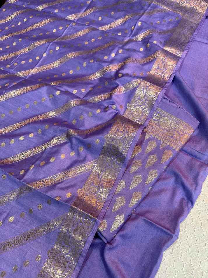 Lavender Shade Banarasi Faux Georgette Suit