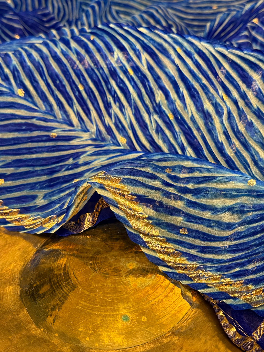 Arashi Shades of Blue Pure Kora Silk Saree