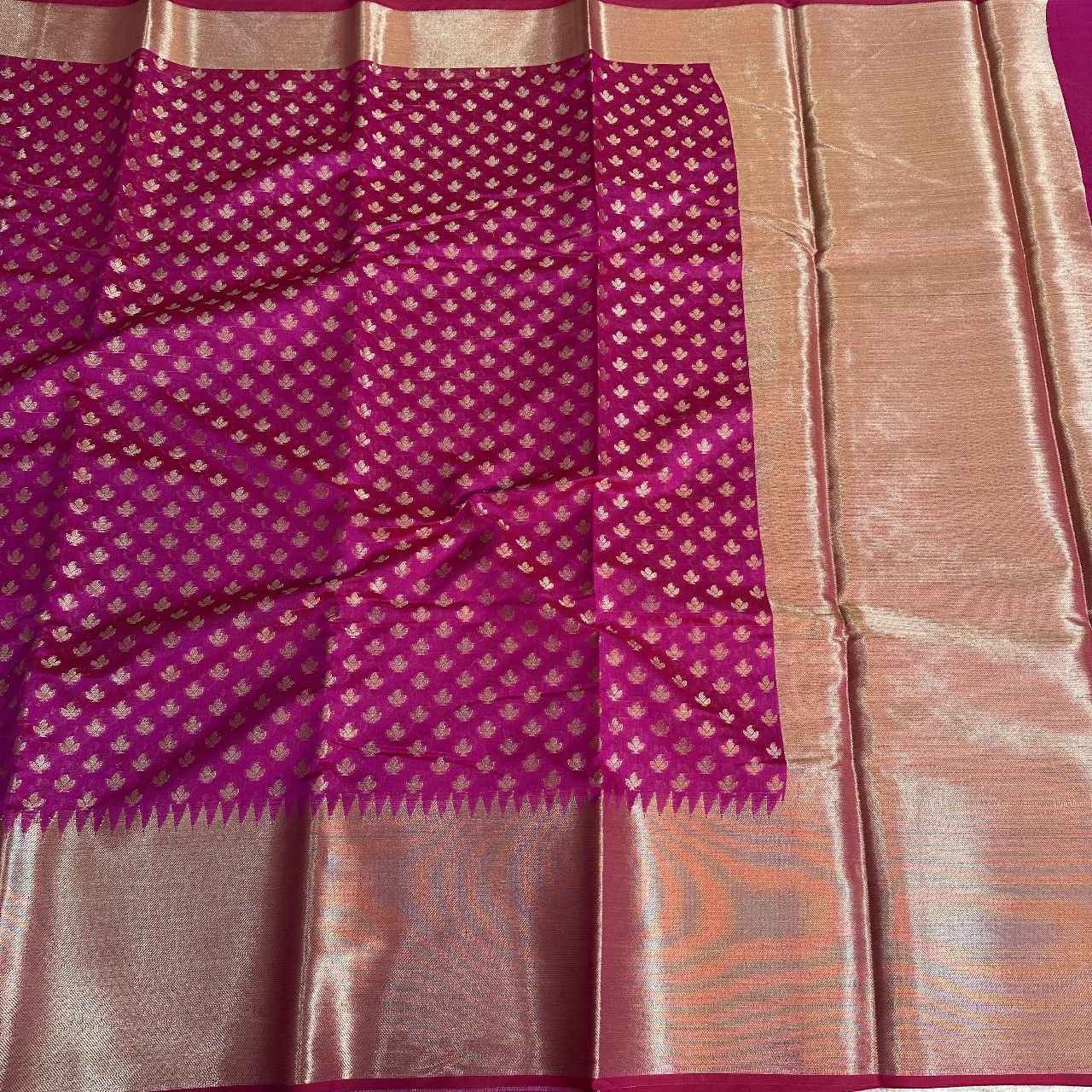 Magenta Soft Cotton silk saree