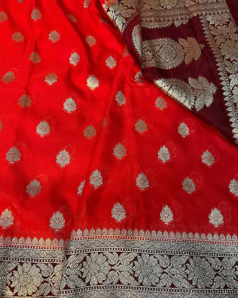 Georgette Katan Silk Banarasi Saree