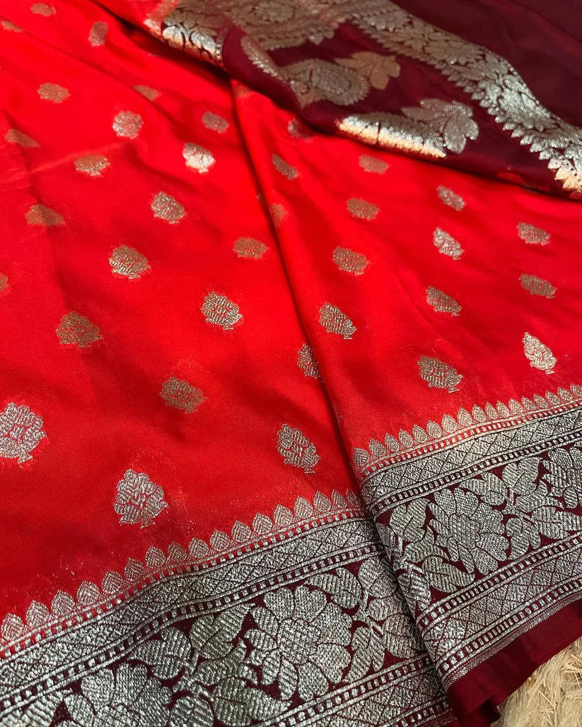 Georgette Katan Silk Banarasi Saree