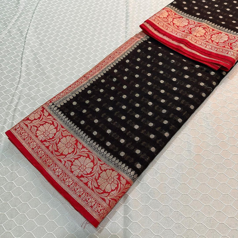 Khaddi Georgette Hazara Booti Saree