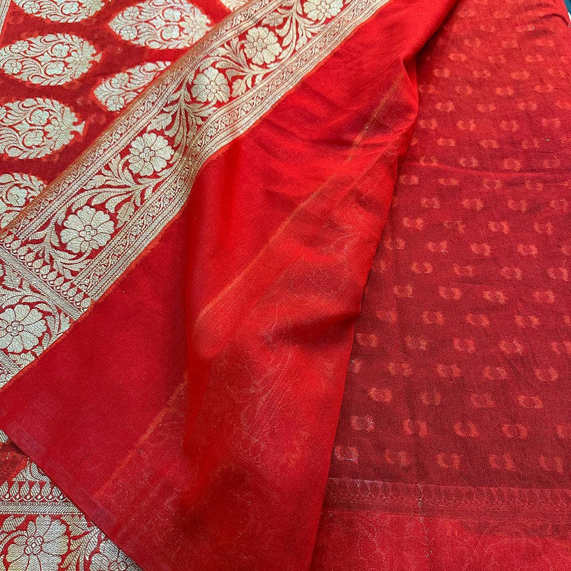 Khaddi Georgette Hazara Booti Saree