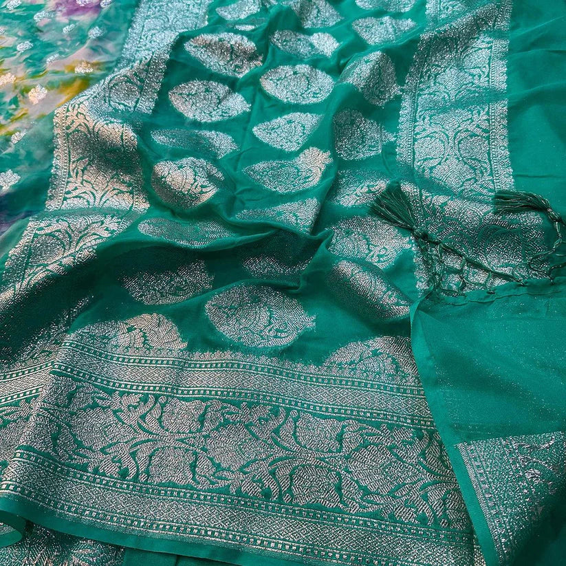 Katan Georgette Silk Saree