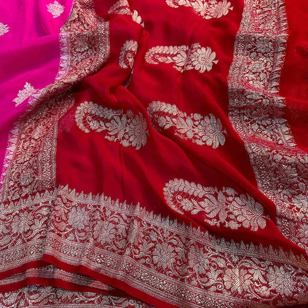 Shiffon Khaddi Banarasi Saree – Unique Threads Sarees