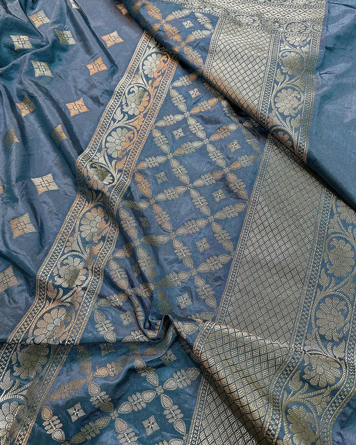 Semi Katan Banarasi Suit