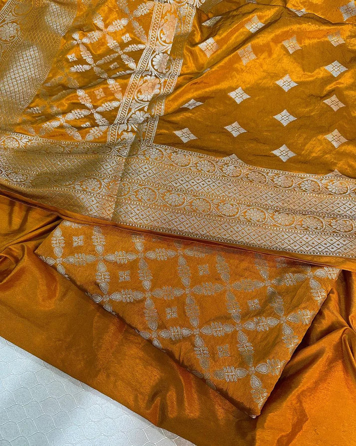 Semi Katan Banarasi Suit