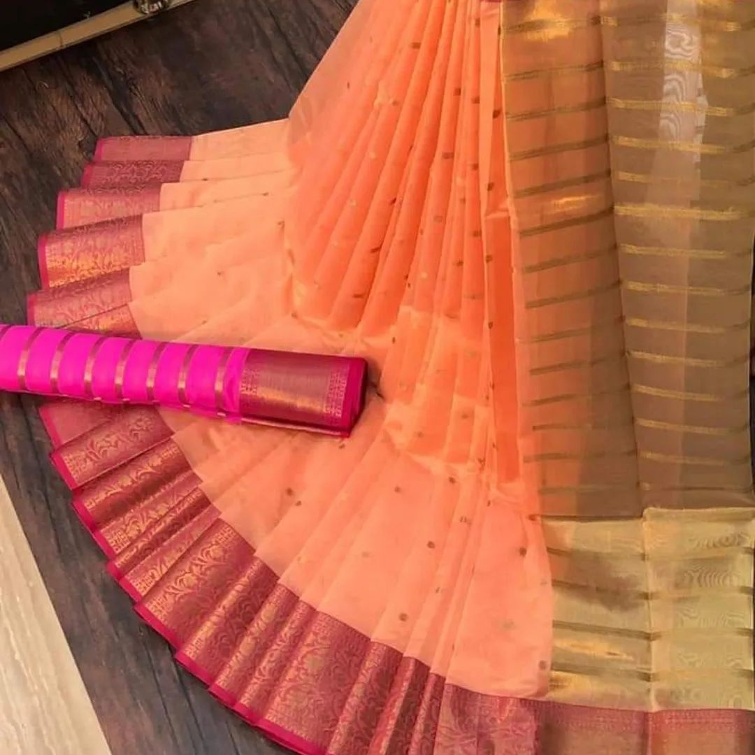 Peach Soft silk saree