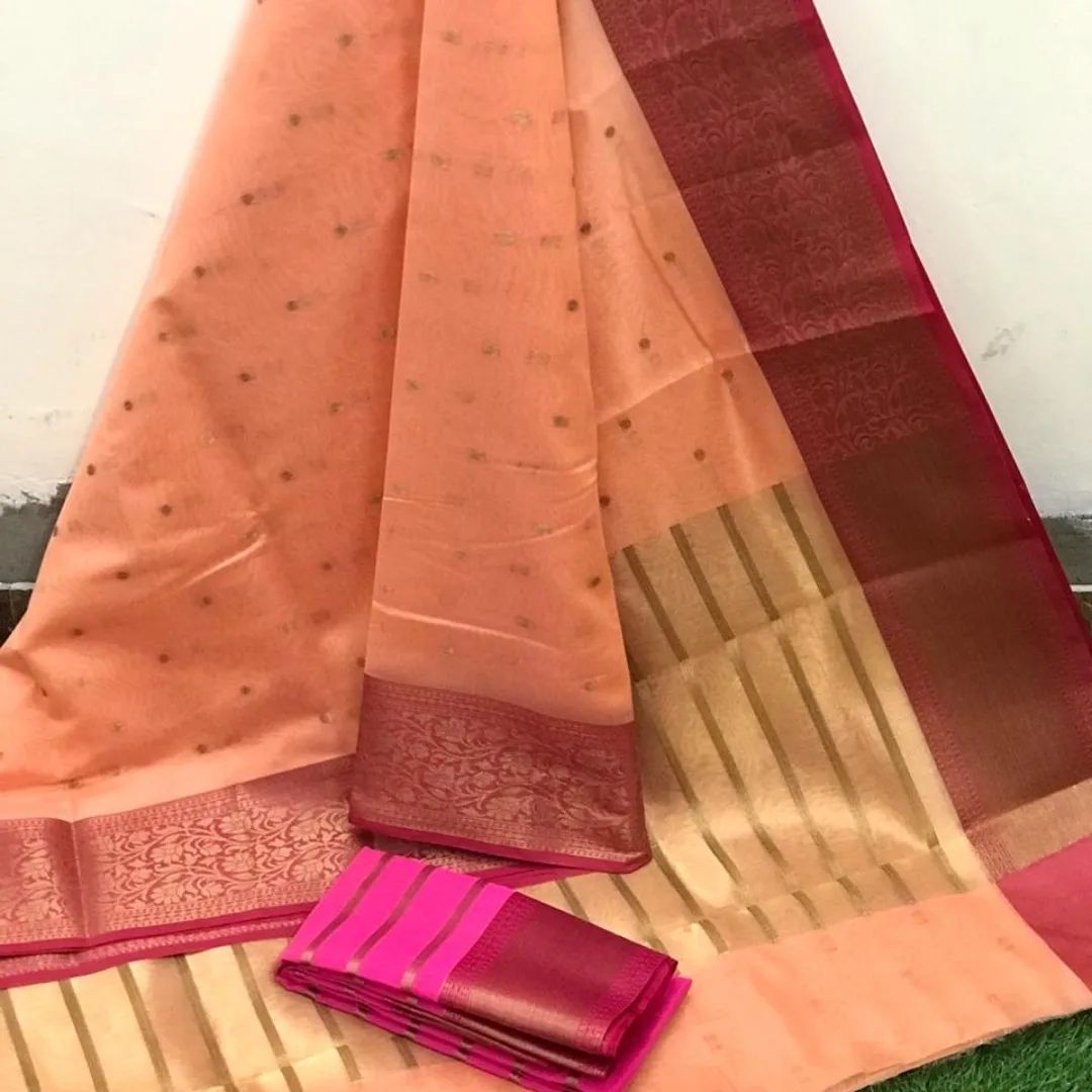 Peach Soft silk saree