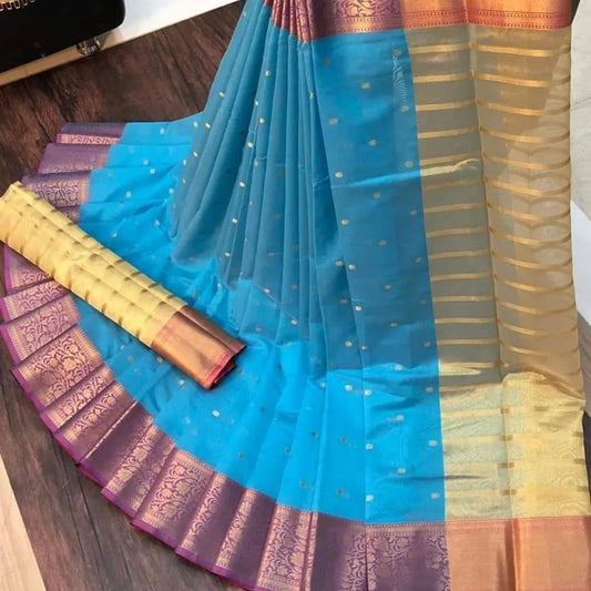 Blue Soft silk saree