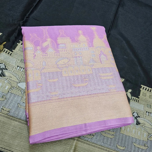 Levender Soft banarasi georgette silk saree