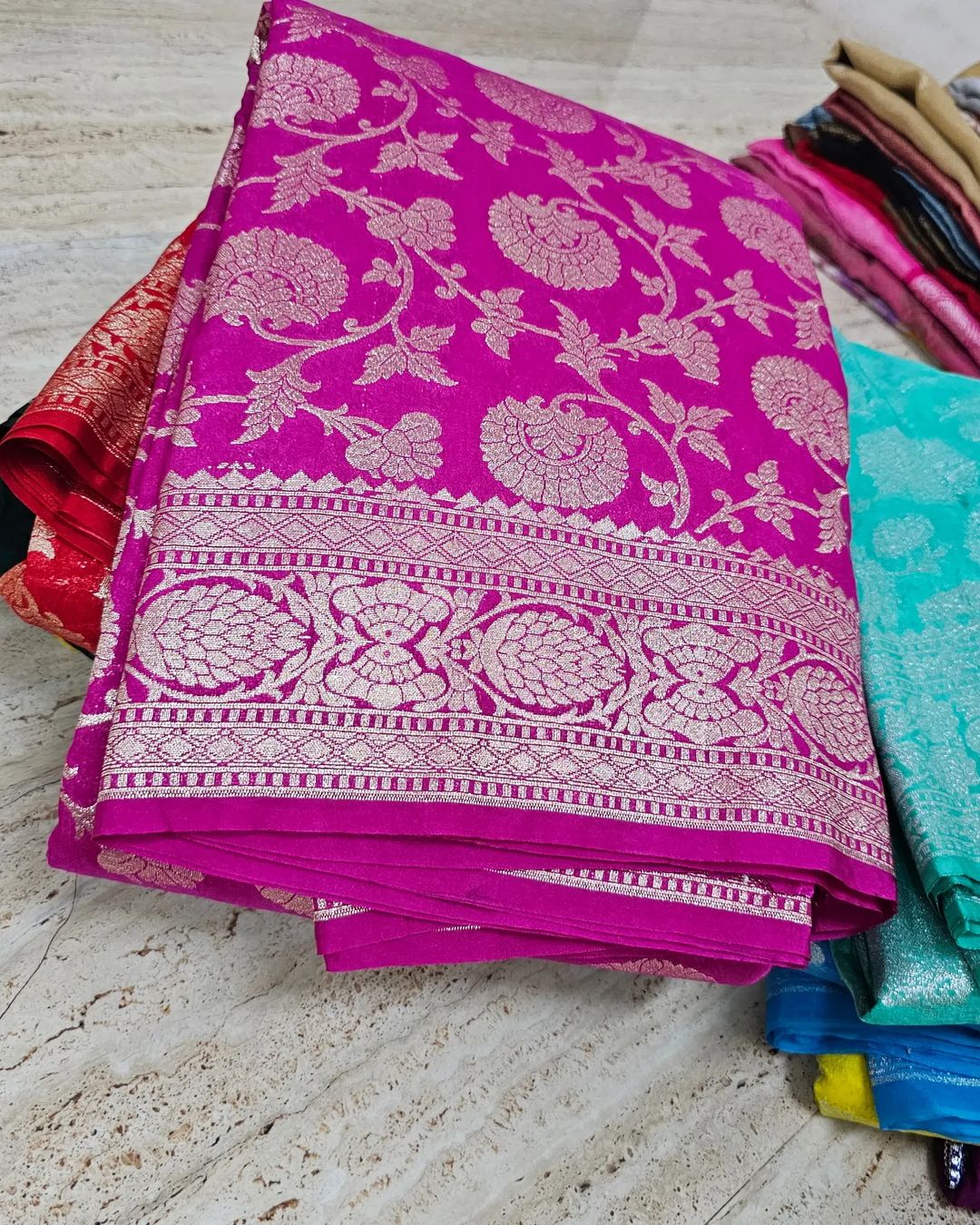 Rani pink Soft handloom katan silk saree