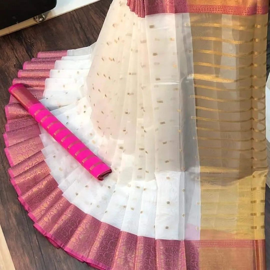 White Soft silk saree