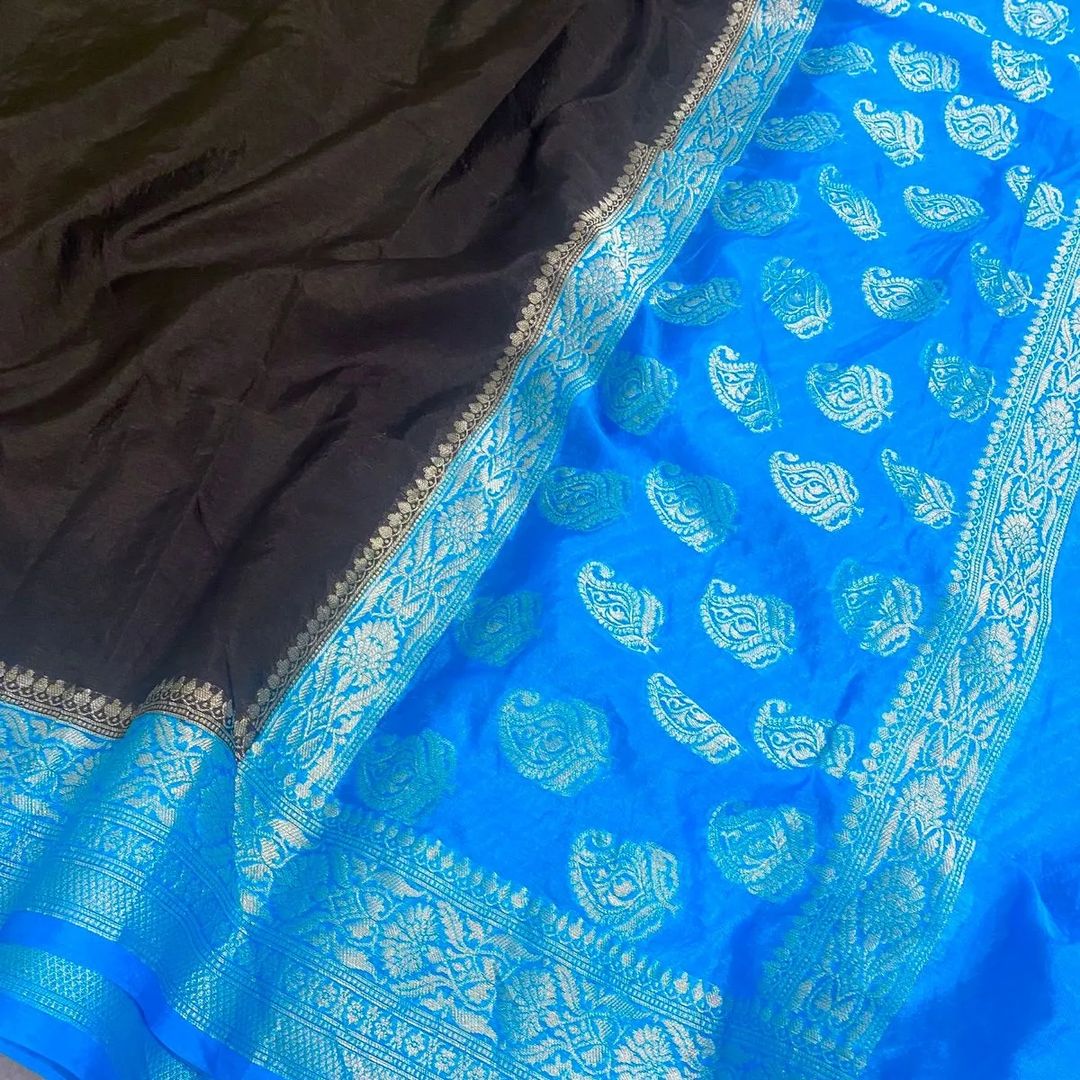 Black Soft mysore silk saree