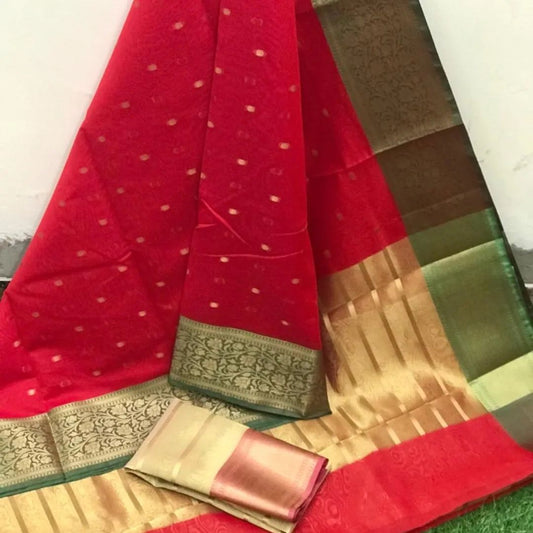 Red Soft silk saree