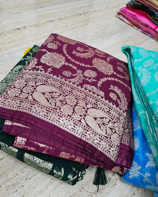 Soft handloom katan silk saree