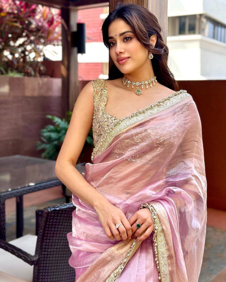 Janhvi kapoor inspired Premium Tissue Crush silk saree