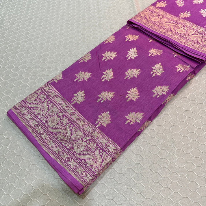 Light Lavender Shade Munga Silk Saree