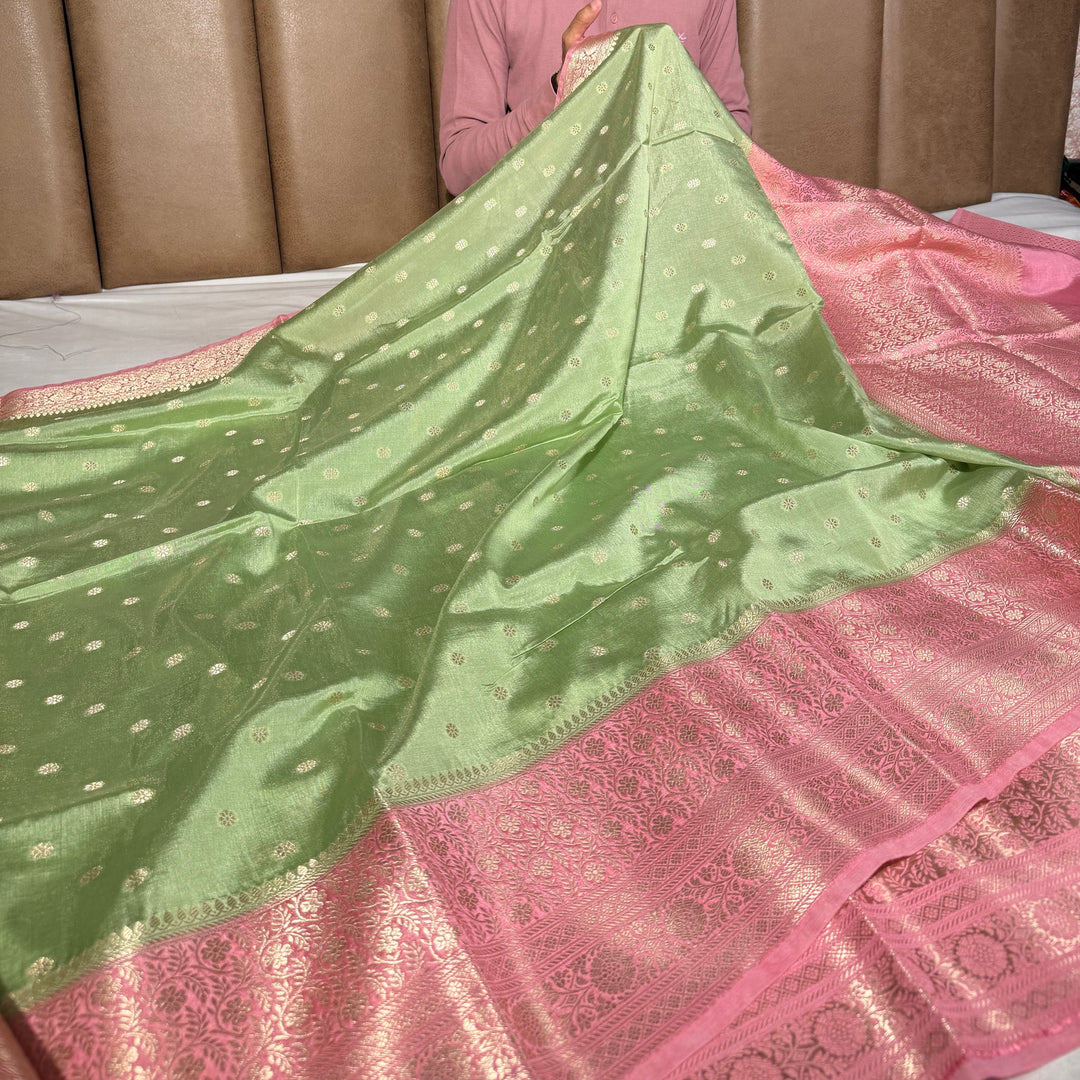Mint Green Traditional Soft Georgette Banarasi Saree