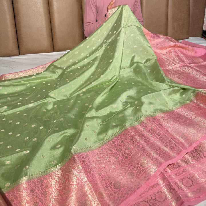Mint Green Traditional Soft Georgette Banarasi Saree