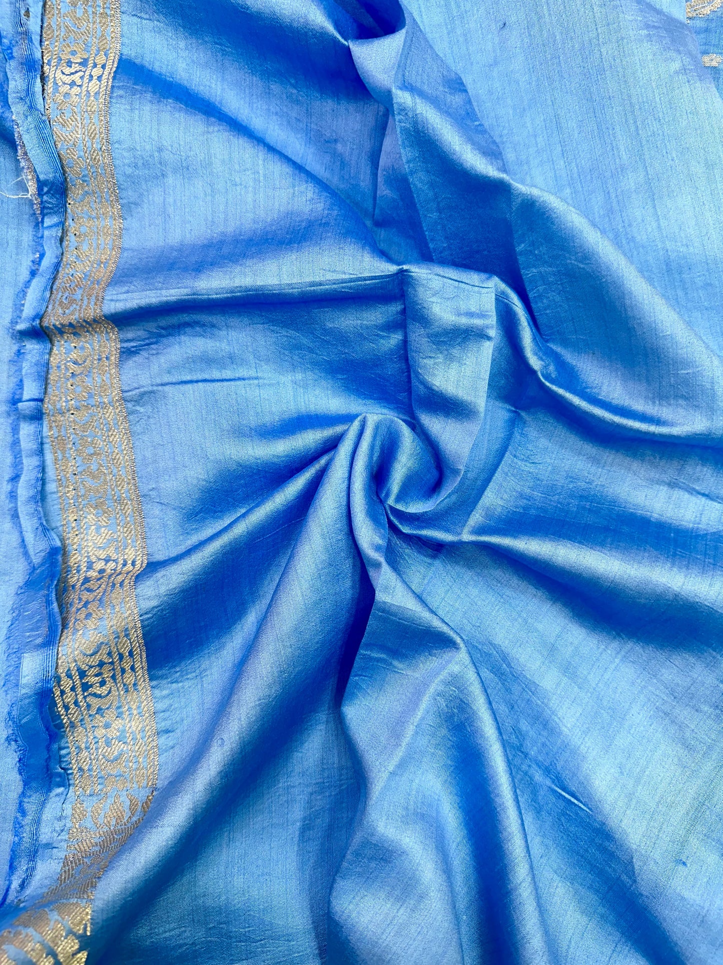 Powder Blue Shade Chiniya Silk Saree