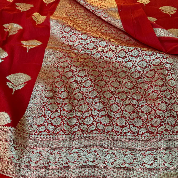 Premium Red Munga Silk Saree