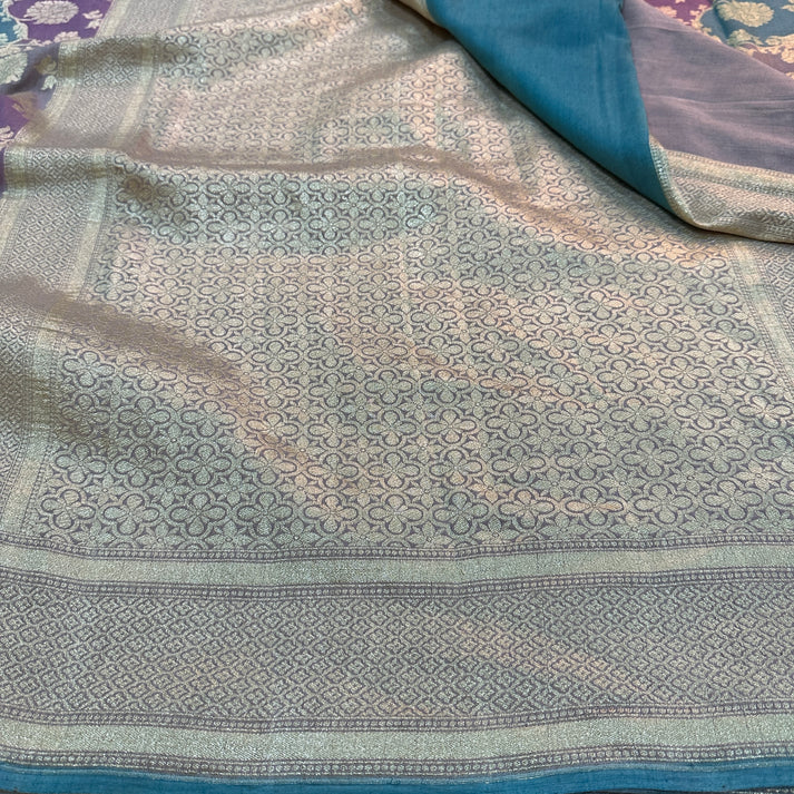 Multi Colour Hand Painted Pure Munga Silk Saree