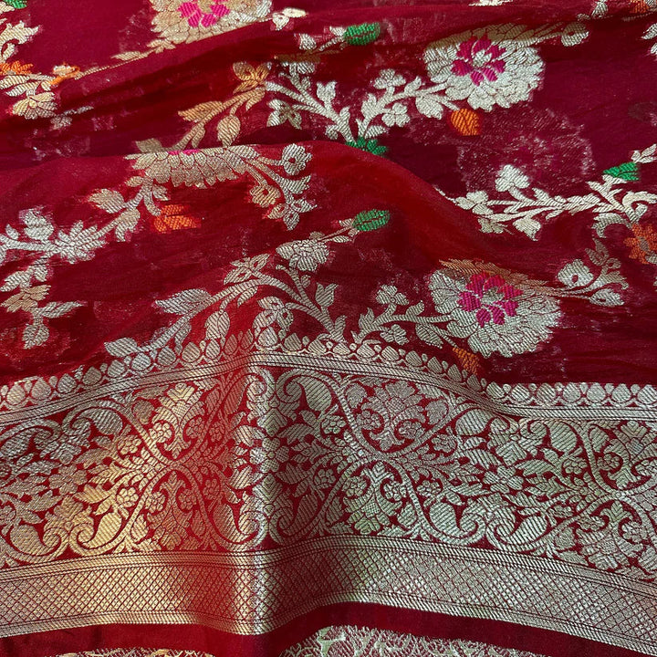 Semi Georgette Silk Banarasi Saree