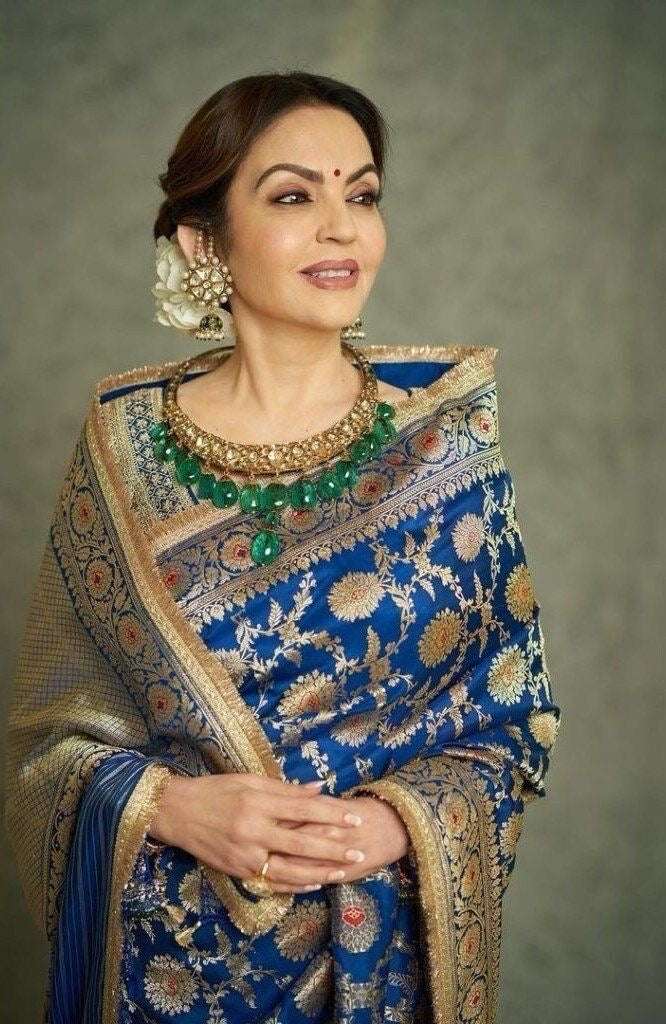 Nita Ambani Mam Inspired Semi Katan Silk Saree