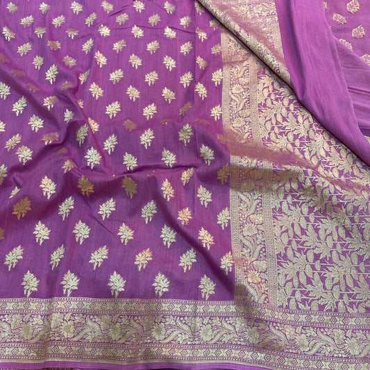 Light Lavender Shade Munga Silk Saree