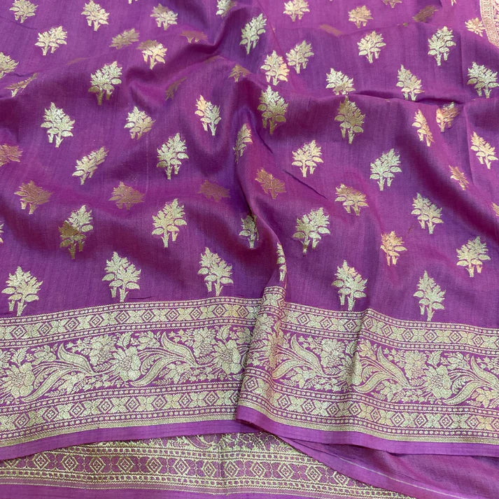 Light Lavender Shade Munga Silk Saree