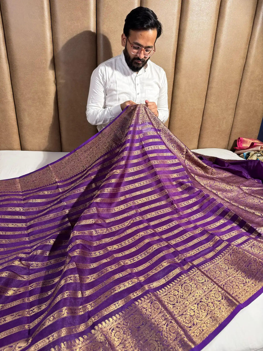 Aarti Ravi mam inspired warm silk purple shade saree