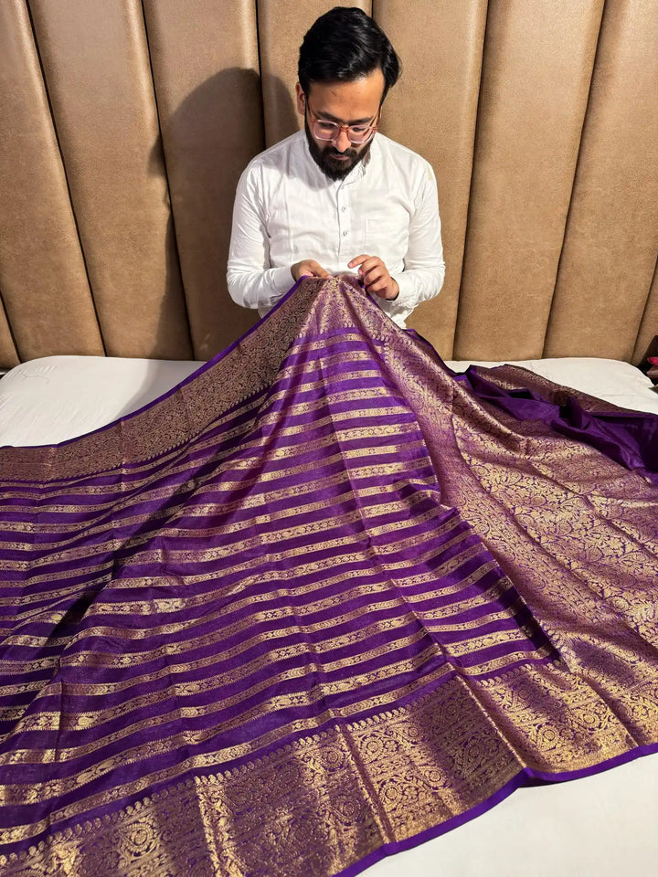 Aarti Ravi mam inspired warm silk purple shade saree