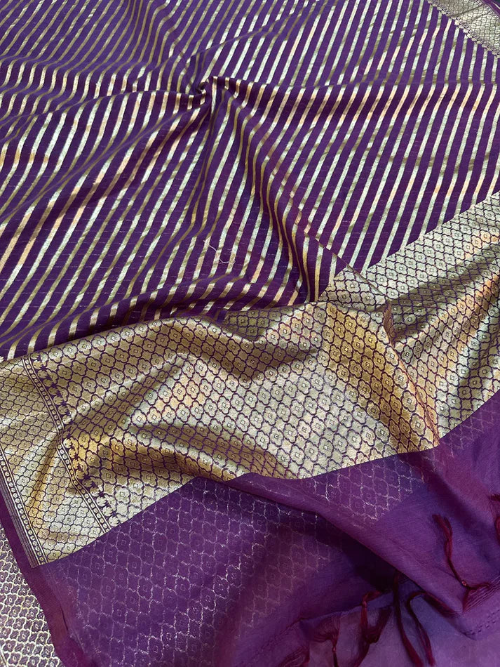 Purple Banarasi Faux Georgette Suit